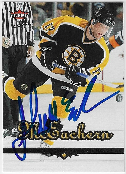 Shawn McEachern Signed 2004-05 Fleer Ultra Hockey Card - Boston Bruins