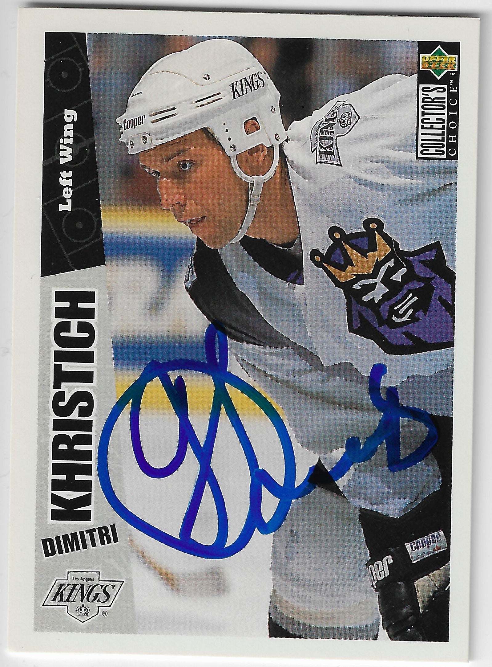 Dimitri Khristich Signed 1996-97 Collector's Choice Hockey Card - Los Angeles Kings