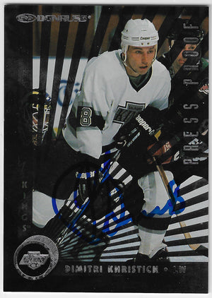 Dimitri Khristich Signed 1997-98 Donruss Press Proof Silver Hockey Card - Los Angeles Kings