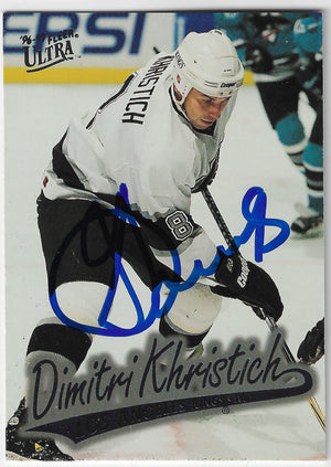 Dimitri Khristich Signed 1996-97 Fleer Ultra Hockey Card - Los Angeles Kings