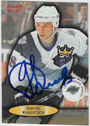 Dimitri Khristich Signed 1996-97 Fleer Hockey Card - Los Angeles Kings
