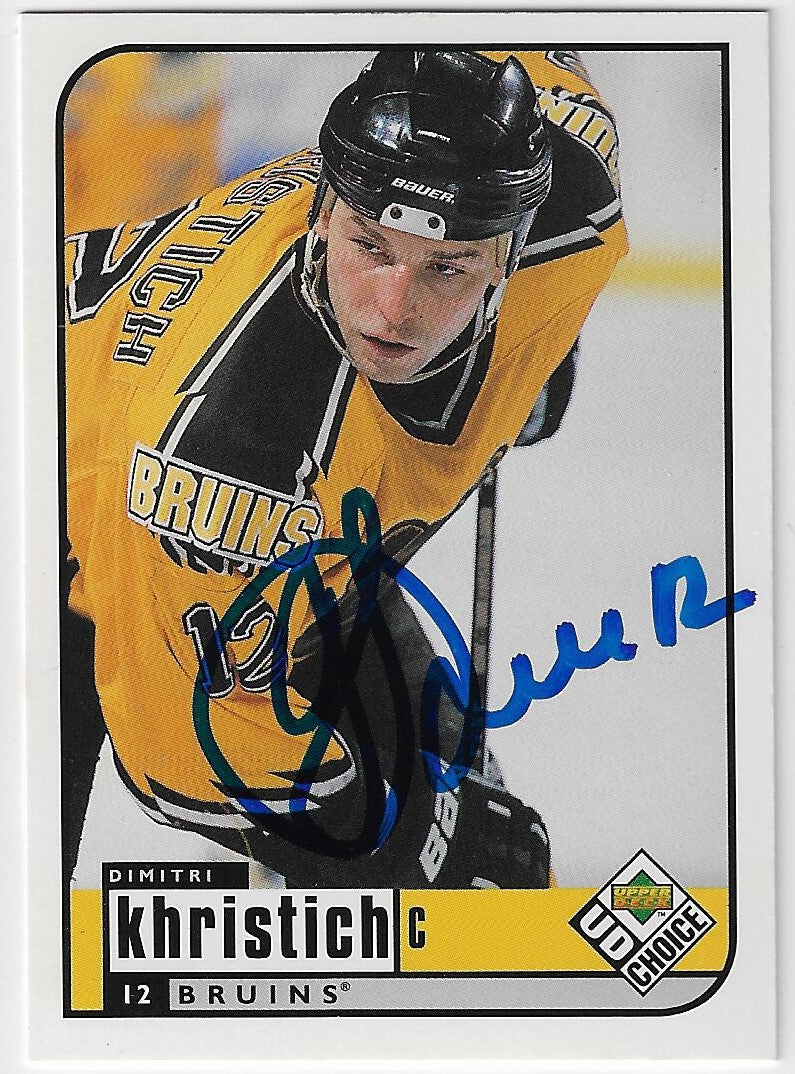 Dimitri Khristich Signed 1998-99 UD Choice Hockey Card - Boston Bruins