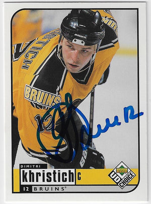 Dimitri Khristich Signed 1998-99 UD Choice Hockey Card - Boston Bruins