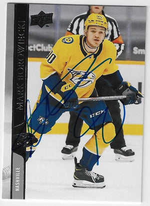 Mark Borowiecki Signed 2020-21 Upper Deck Hockey Card - Nashville Predators
