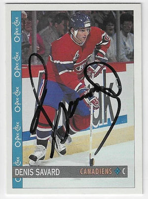 Denis Savard Signed 1992-93 O-Pee-Chee Hockey Card - Montreal Canadiens