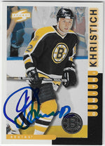 Dimitri Khristich Signed 1997-98 Score Hockey Card - Boston Bruins