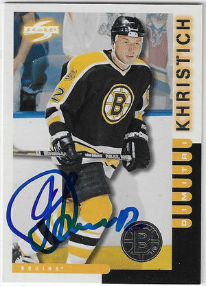 Dimitri Khristich Signed 1997-98 Score Hockey Card - Boston Bruins