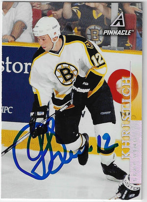 Dimitri Khristich Signed 1997-98 Pinnacle Hockey Card - Boston Bruins