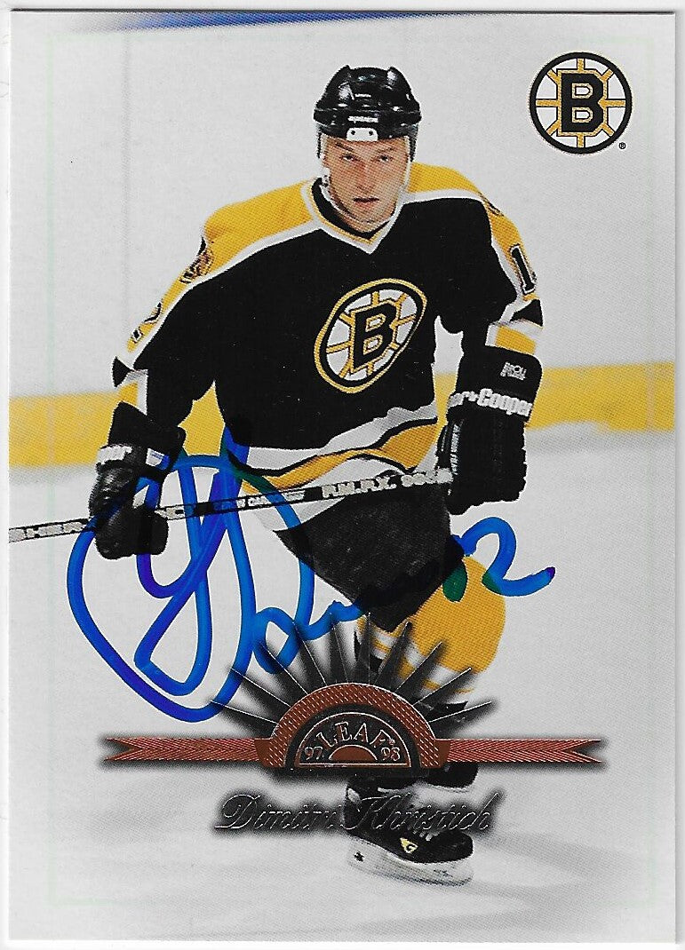 Dimitri Khristich Signed 1997-98 Leaf Hockey Card - Boston Bruins