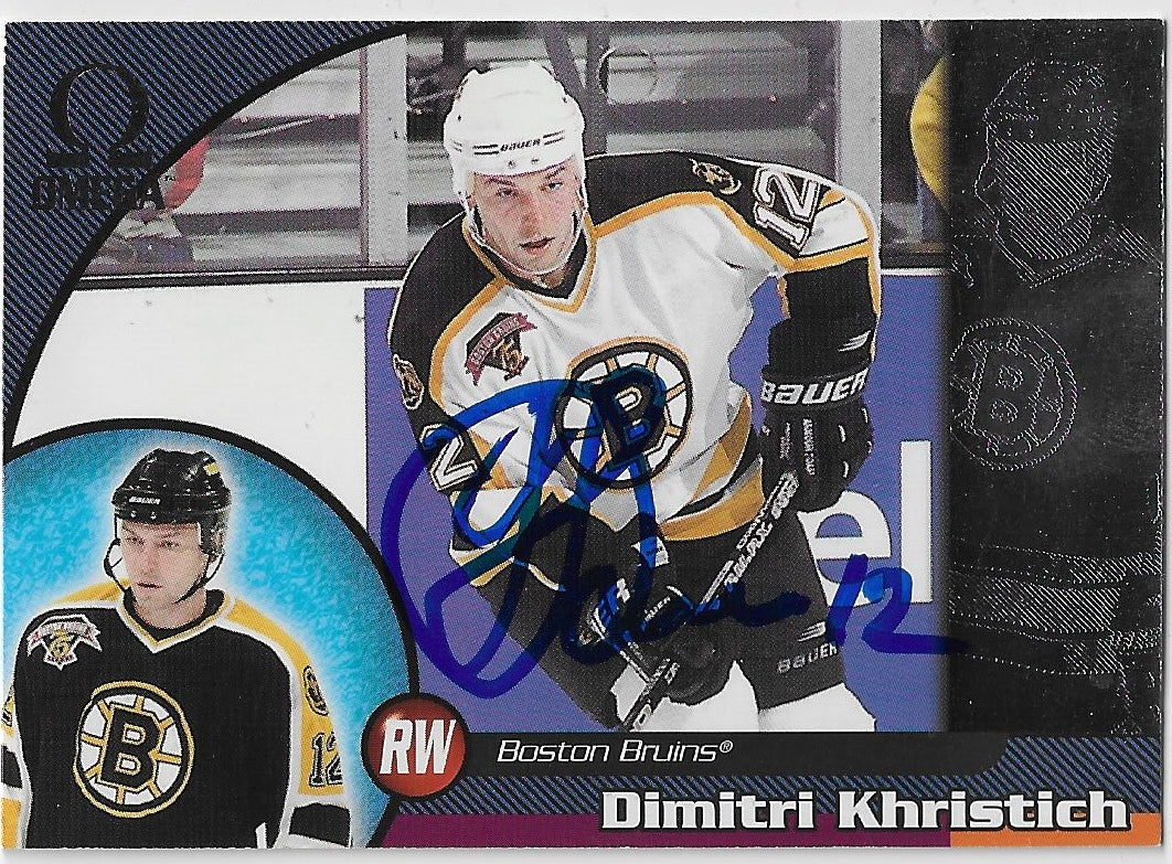 Dimitri Khristich Signed 1998-99 Pacific Omega Hockey Card - Boston Bruins