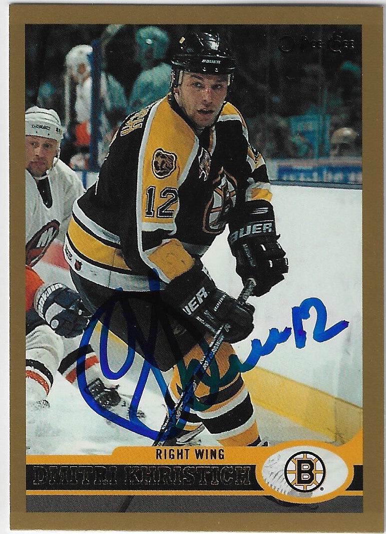 Dimitri Khristich Signed 1999-00 O-Pee-Chee Hockey Card - Boston Bruins
