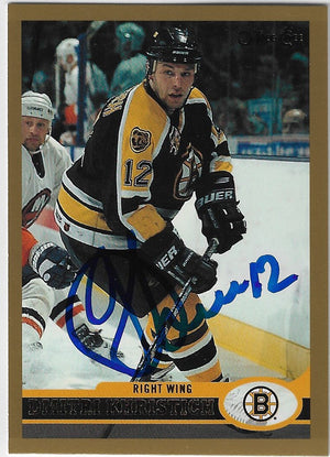 Dimitri Khristich Signed 1999-00 O-Pee-Chee Hockey Card - Boston Bruins