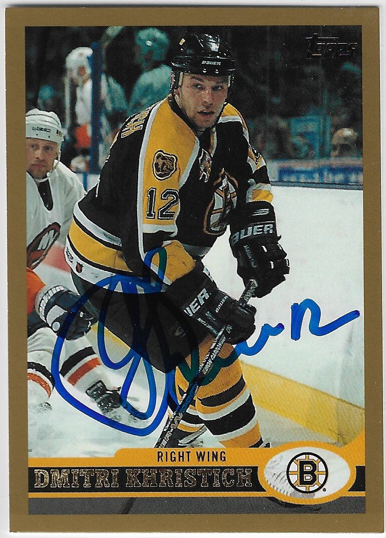 Dimitri Khristich Signed 1999-00 Topps Hockey Card - Boston Bruins