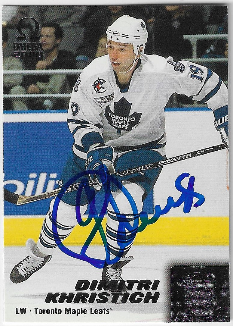 Dimitri Khristich Signed 1999-00 Pacific Omega Hockey Card - Toronto Maple Leafs