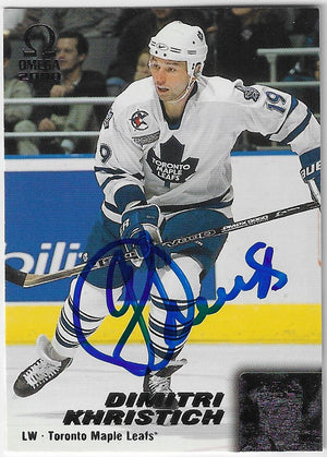 Dimitri Khristich Signed 1999-00 Pacific Omega Hockey Card - Toronto Maple Leafs