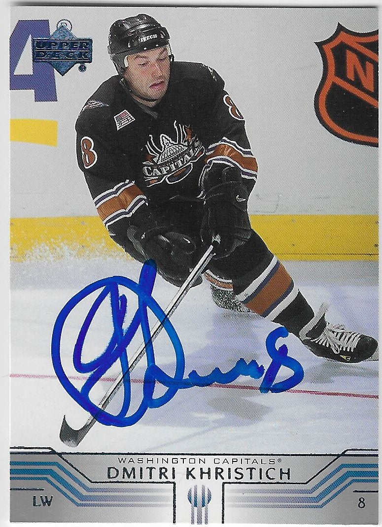 Dimitri Khristich Signed 2001-02 Upper Deck Hockey Card - Washington Capitals