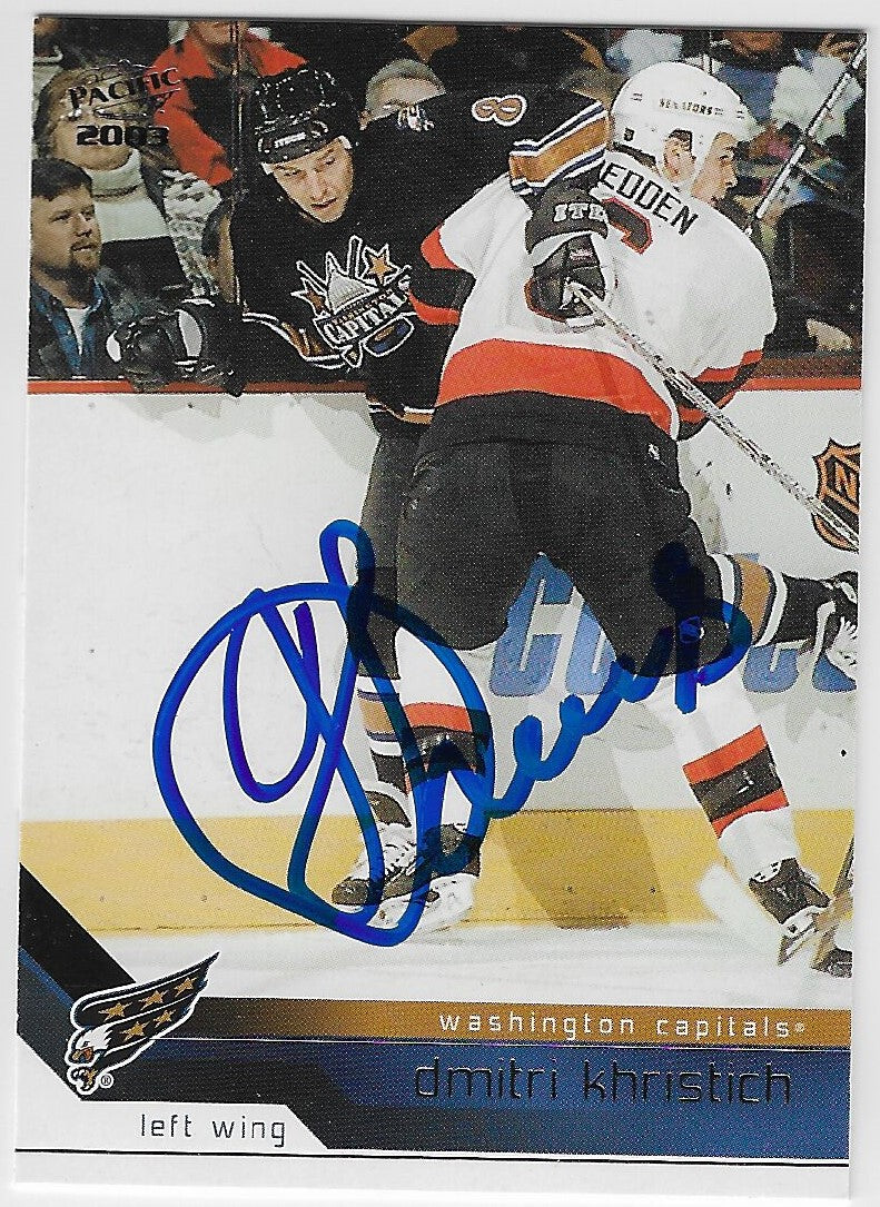 Dimitri Khristich Signed 2002-03 Pacific Hockey Card - Washington Capitals