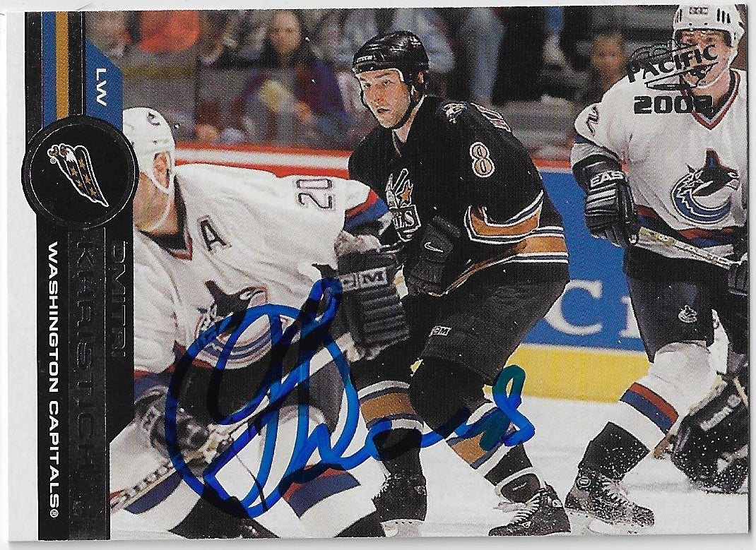 Dimitri Khristich Signed 2001-02 Pacific Hockey Card - Washington Capitals