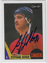 Stephane Richer Signed 1987-88 O-Pee-Chee Hockey Card - Montreal Canadiens RC