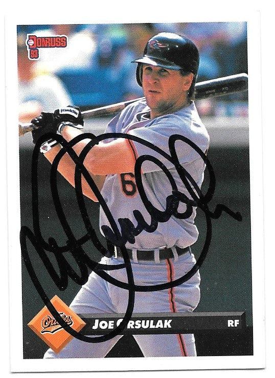 ジョー オーシュラック サイン入り 1993 ドンラス ベースボール カード - ボルチモア オリオールズ