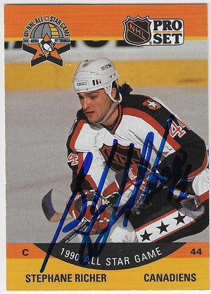 Stephane Richer Signed 1990-91 Pro Set Hockey Card - Montreal Canadiens #370
