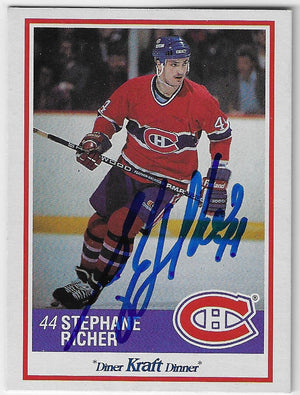 Stephane Richer Signed 1990-91 Kraft Hockey Card - Montreal Canadiens