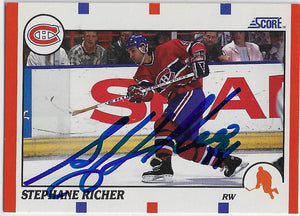 Stephane Richer Signed 1990-91 Score American Hockey Card - Montreal Canadiens