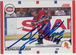 Stephane Richer Signed 1990-91 Score Canadian Hockey Card - Montreal Canadiens
