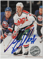 Stephane Richer Signed 1991-92 Pro Set Platinum Hockey Card - New Jersey Devils