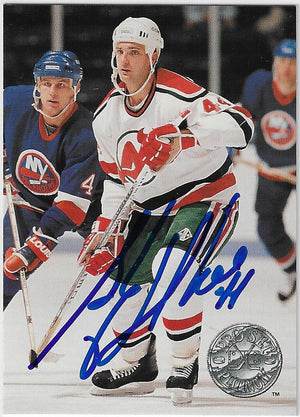 Stephane Richer Signed 1991-92 Pro Set Platinum Hockey Card - New Jersey Devils