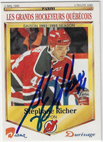 Stephane Richer Signed 1992-93 Durivage Hockey Card - New Jersey Devils