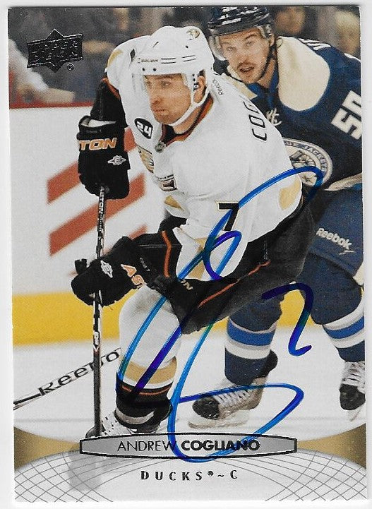 Andrew Cogliano Signed 2011-12 Upper Deck Hockey Card - Anaheim Ducks