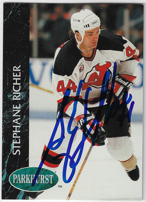 Stephane Richer Signed 1992-93 Parkhurst Hockey Card - New Jersey Devils