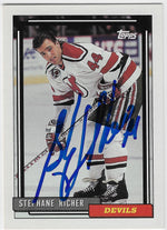 Stephane Richer Signed 1992-93 Topps Hockey Card - New Jersey Devils