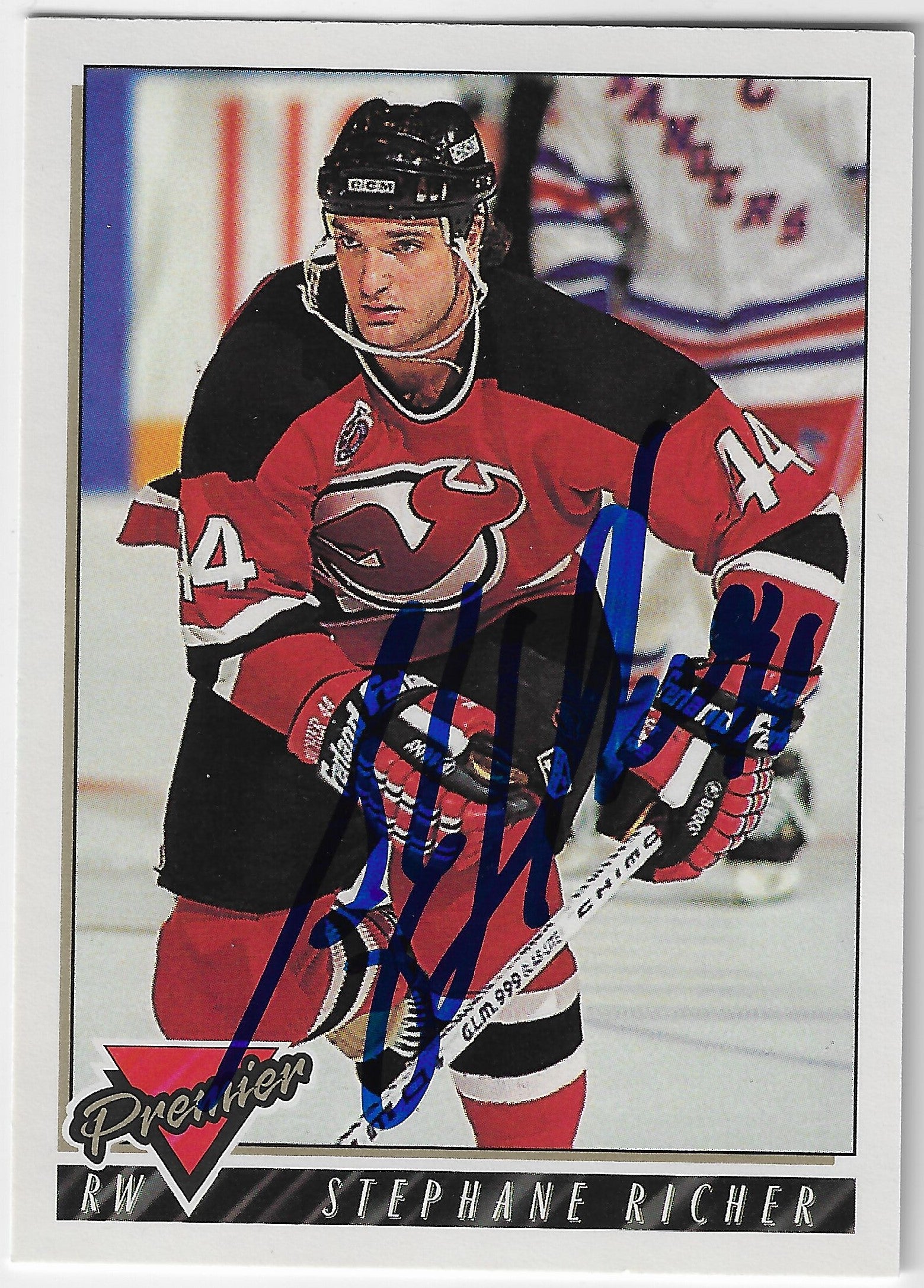 Stephane Richer Signed 1993-94 O-Pee-Chee Premier Hockey Card - New Jersey Devils