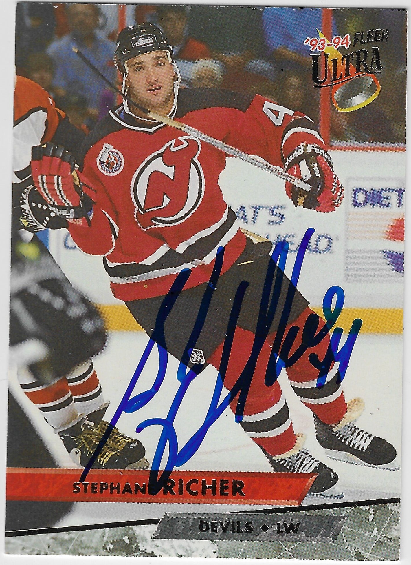 Stephane Richer Signed 1993-94 Fleer Ultra Hockey Card - New Jersey Devils