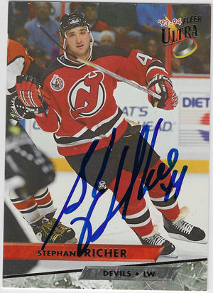 Stephane Richer Signed 1993-94 Fleer Ultra Hockey Card - New Jersey Devils