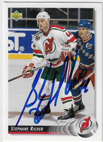 Stephane Richer Signed 1992-93 Upper Deck Hockey Card - New Jersey Devils