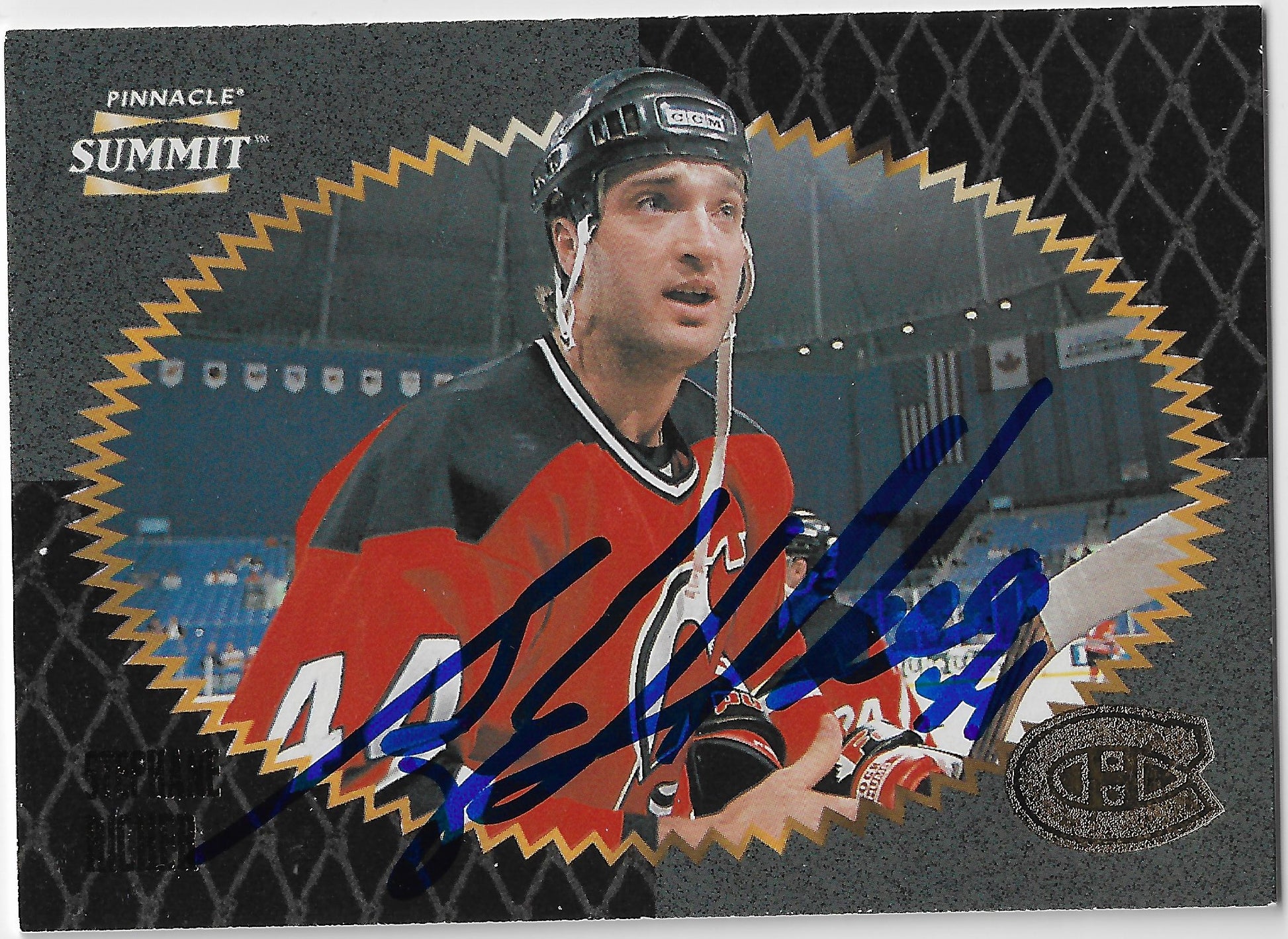 Stephane Richer Signed 1996-97 Pinnacle Summit Hockey Card - New Jersey Devils