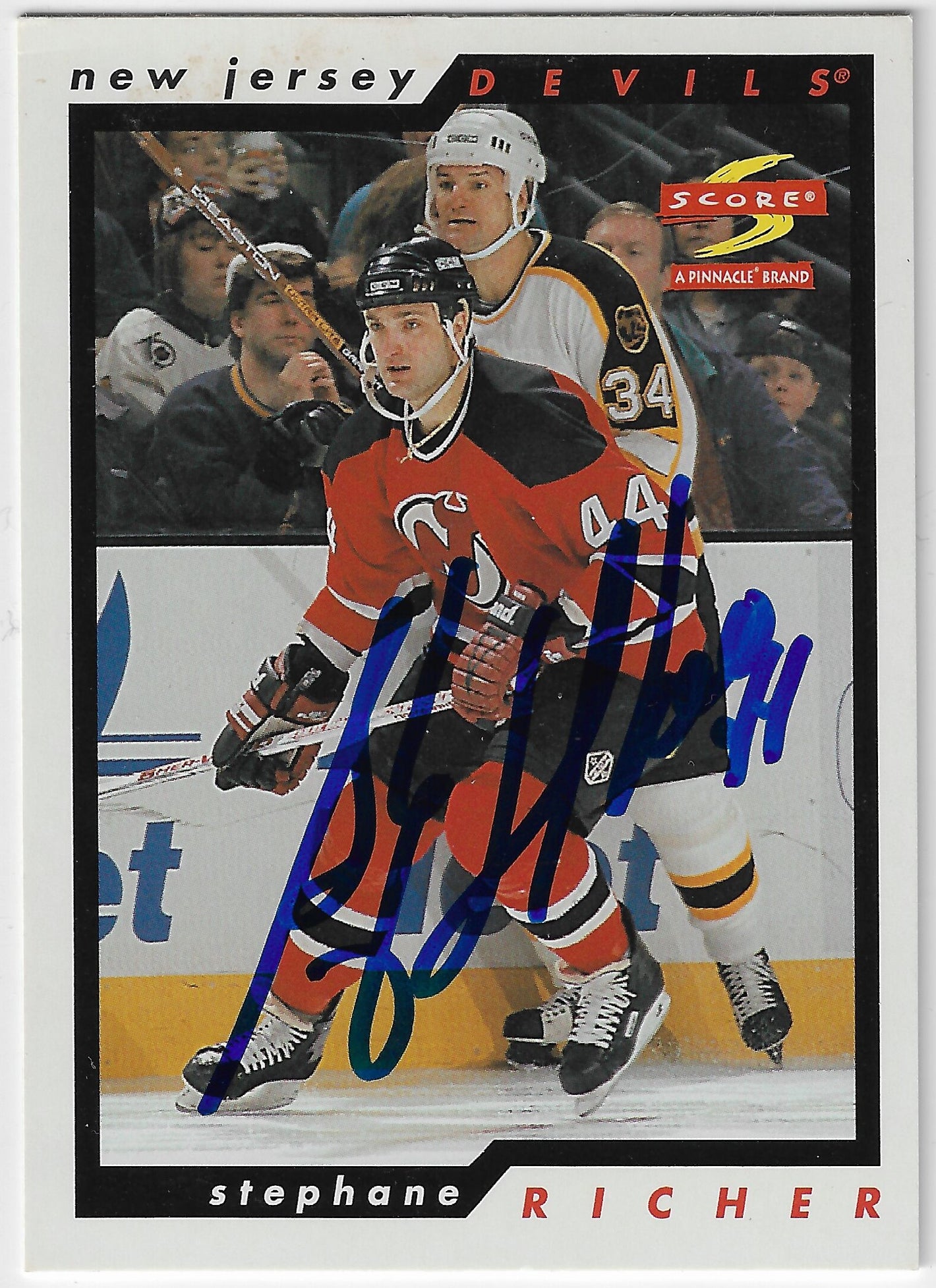 Stephane Richer Signed 1996-97 Score Hockey Card - New Jersey Devils
