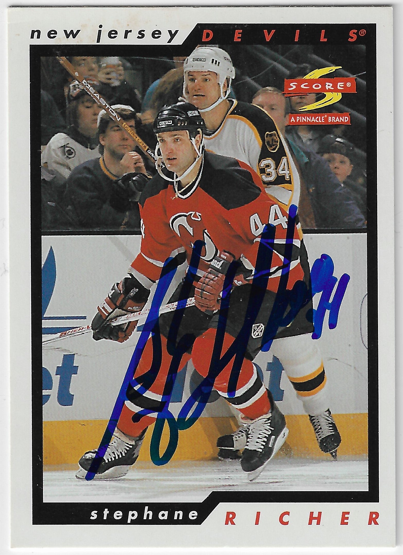 Stephane Richer Signed 1996-97 Score Hockey Card - New Jersey Devils