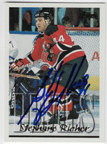 Stephane Richer Signed 1995-96 Topps Hockey Card - New Jersey Devils