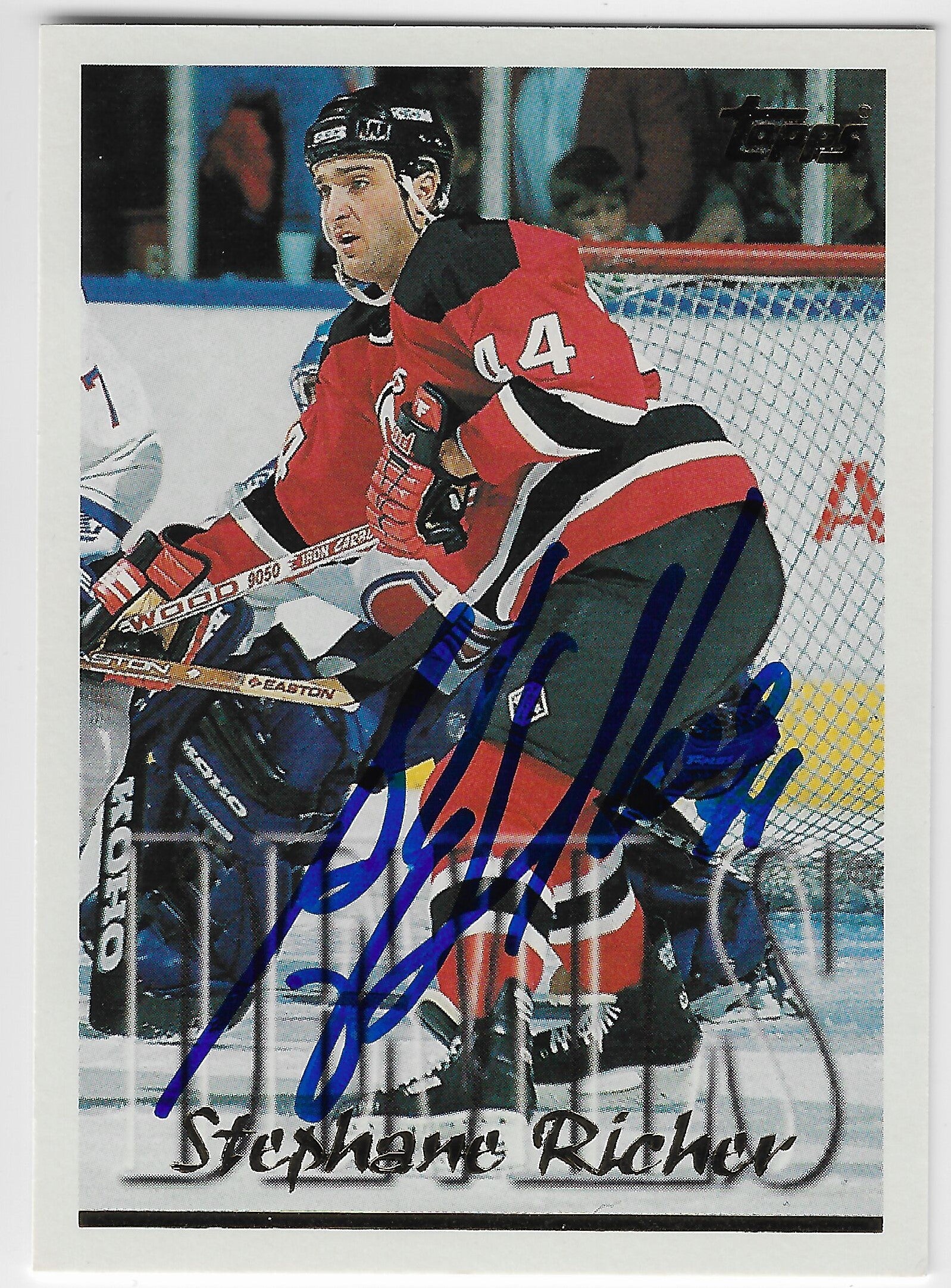 Stephane Richer Signed 1995-96 Topps Hockey Card - New Jersey Devils