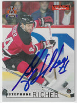Stephane Richer Signed 1995-96 Skybox Impact Hockey Card - New Jersey Devils