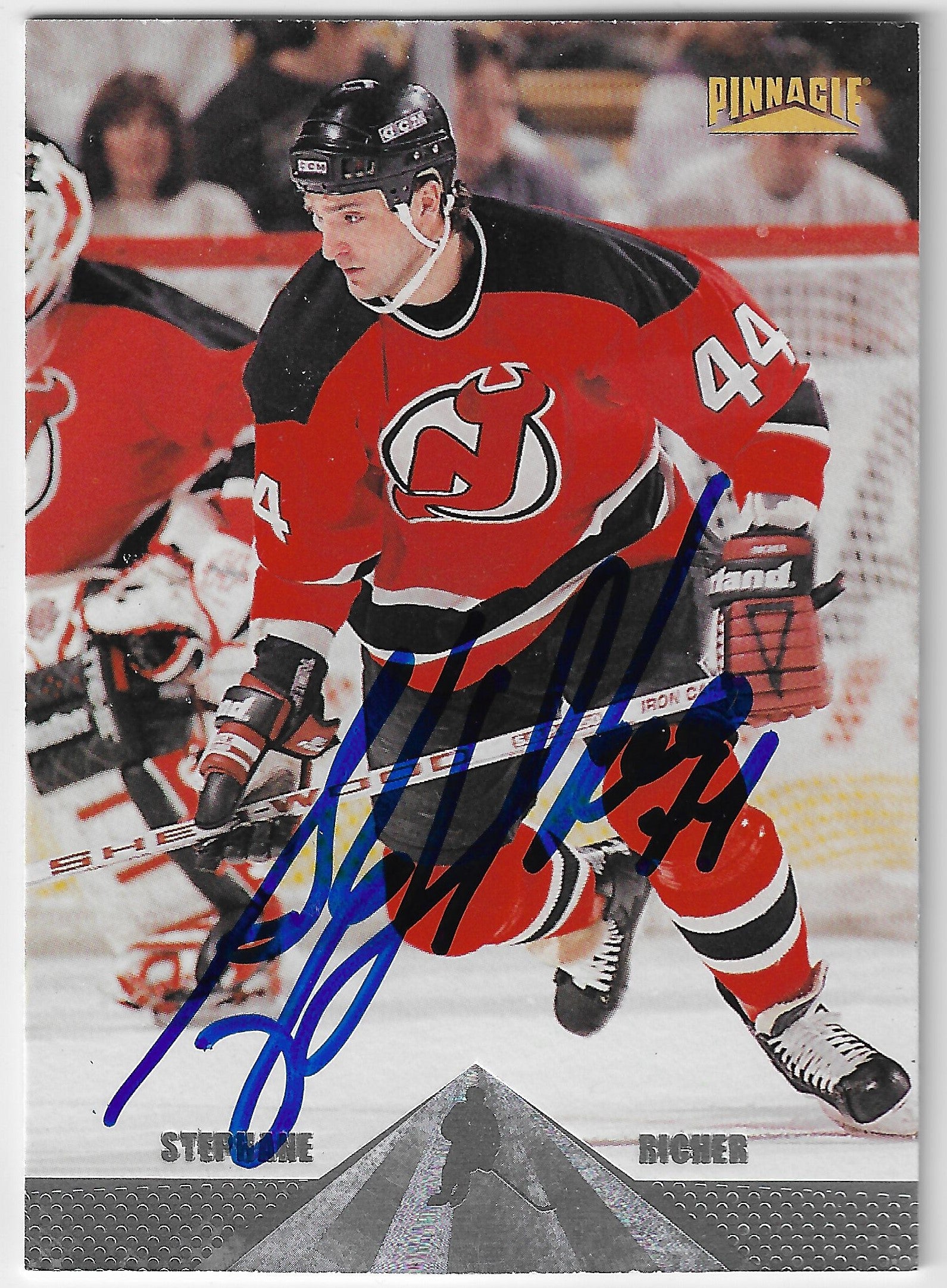 Stephane Richer Signed 1996-97 Pinnacle Premium Stock Hockey Card - New Jersey Devils