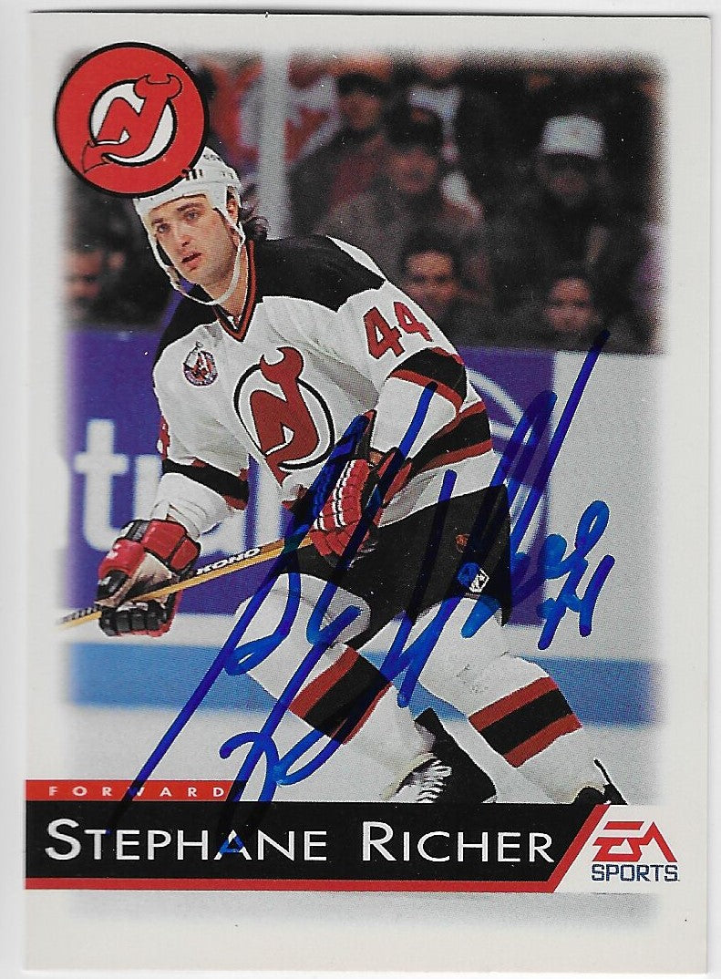 Stephane Richer Signed 1993-94 EA Sports Hockey Card - New Jersey Devils