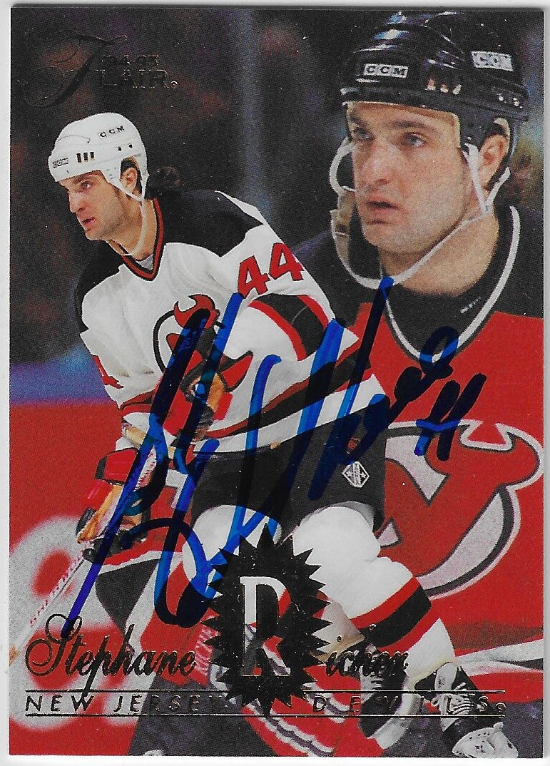 Stephane Richer Signed 1994-95 Flair Hockey Card - New Jersey Devils