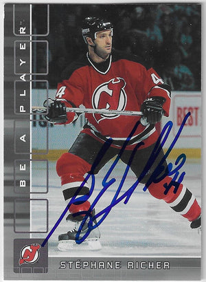 Stephane Richer Signed 2001-02 Be A Player Update Hockey Card - New Jersey Devils