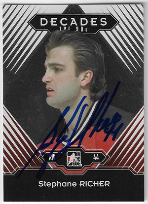 Stephane Richer Signed 2013-14 In The Game Decades 1990s Hockey Card - New Jersey Devils