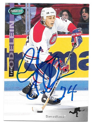 Lyle Odelein Signed 1994-95 Parkhurst Hockey Card - Montreal Canadiens